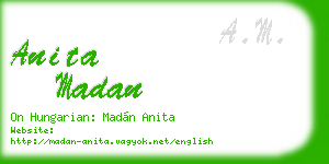 anita madan business card